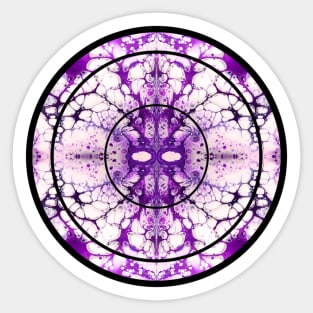 White/Purple Paint Pour Pattern Sticker